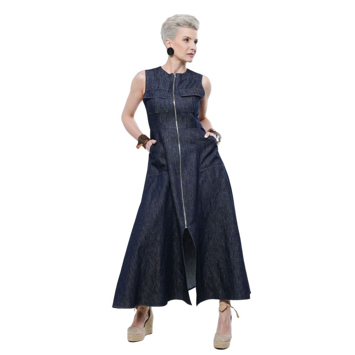 Denim Maxi Dress | PR Sample