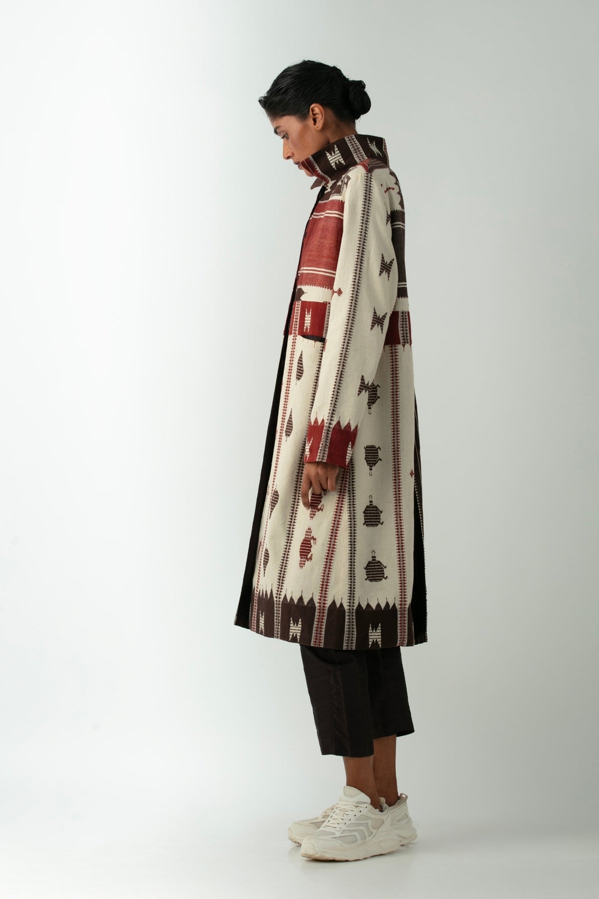 BOITO - Natural-Dyed Kotpad Handloom Jacket with Temple Motifs, buy at DOORS NYC