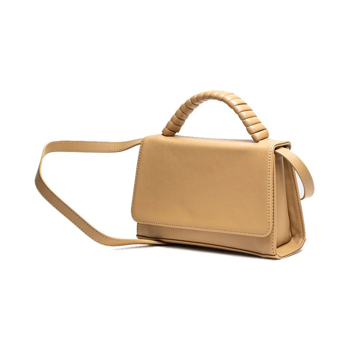 MVLUCKY - Soft-Mango Vegan Leather Paris Clutch With Beaded Handle, buy at DOORS NYC