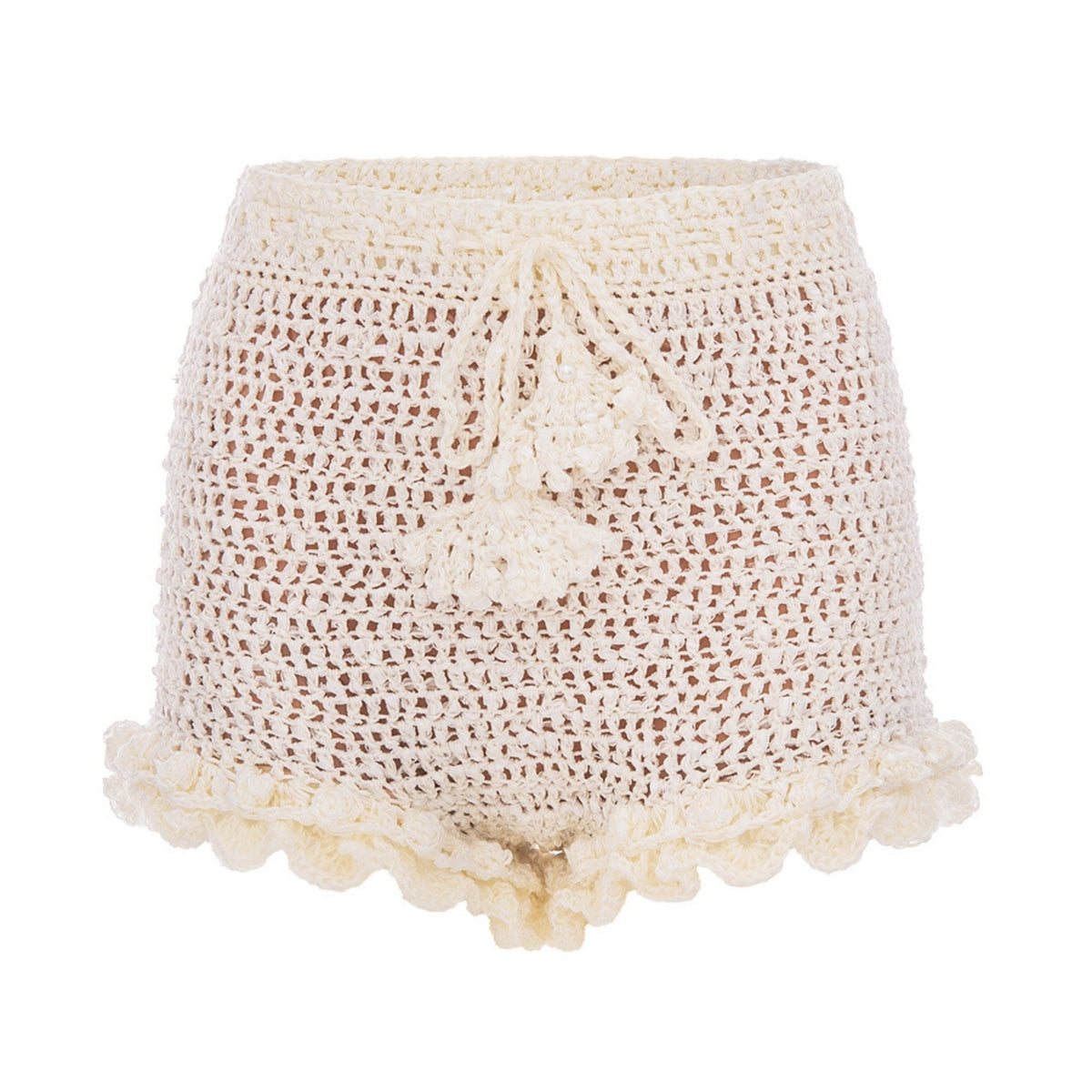 ANDREEVA - Chrysanthemum Handmade Crochet Shorts | White