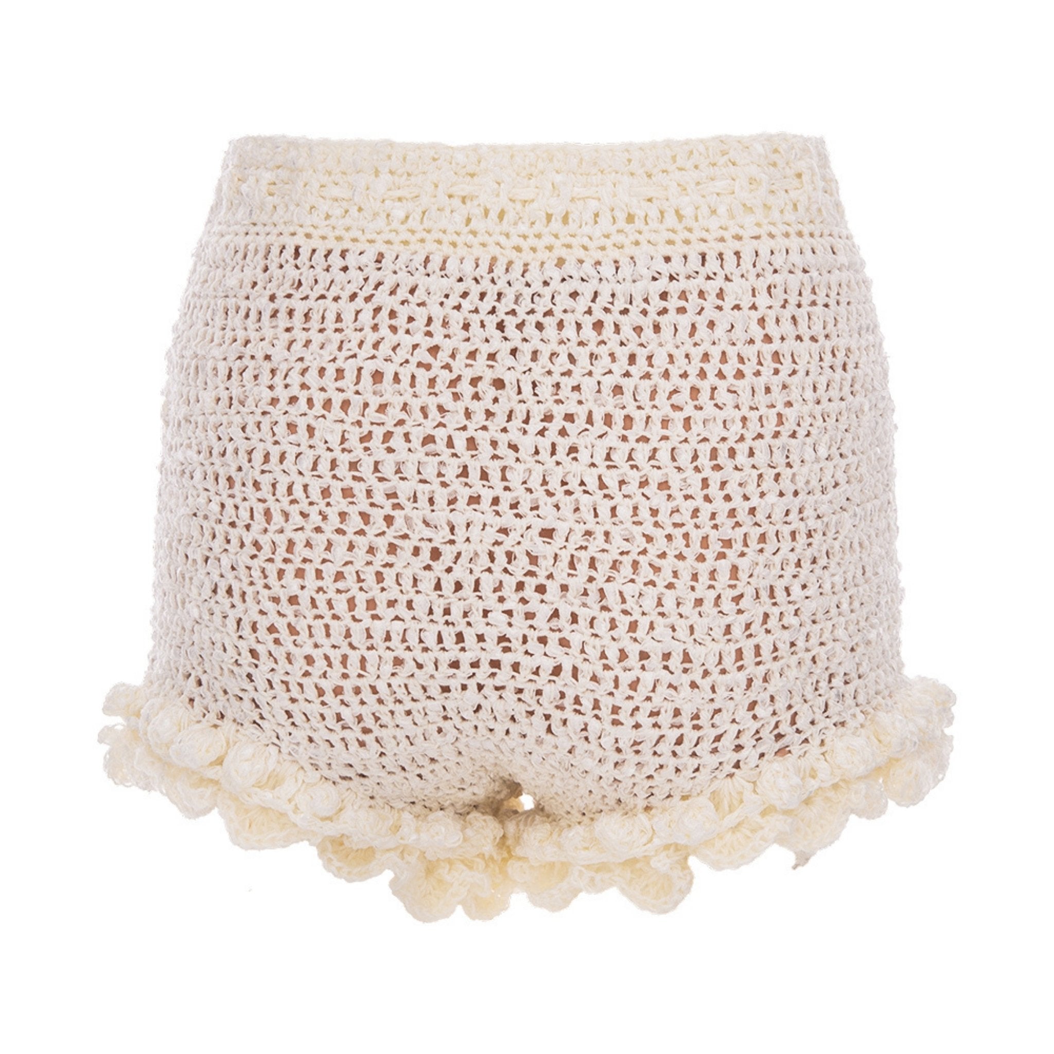 ANDREEVA - Chrysanthemum Handmade Crochet Shorts | White