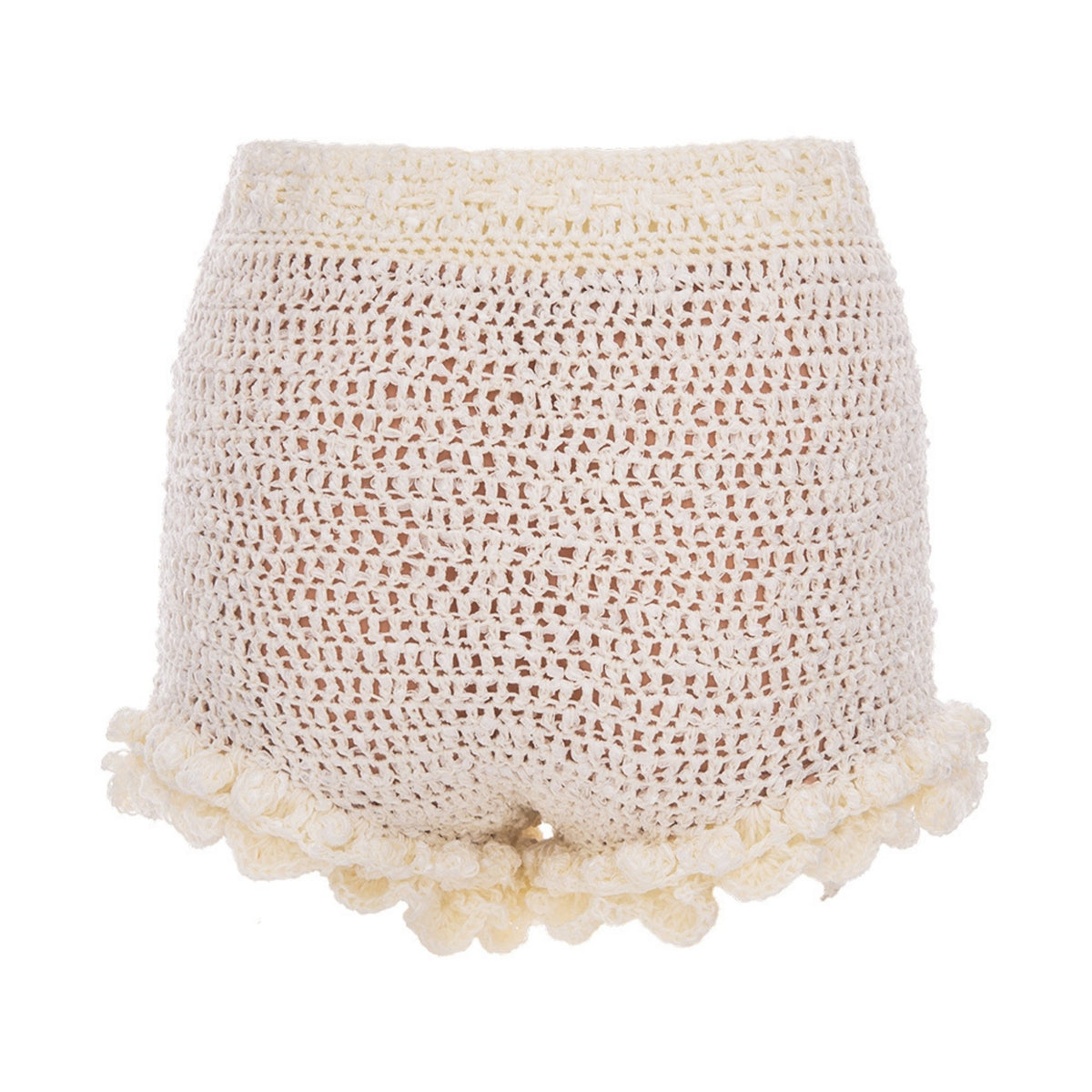 ANDREEVA - Chrysanthemum Handmade Crochet Shorts | White