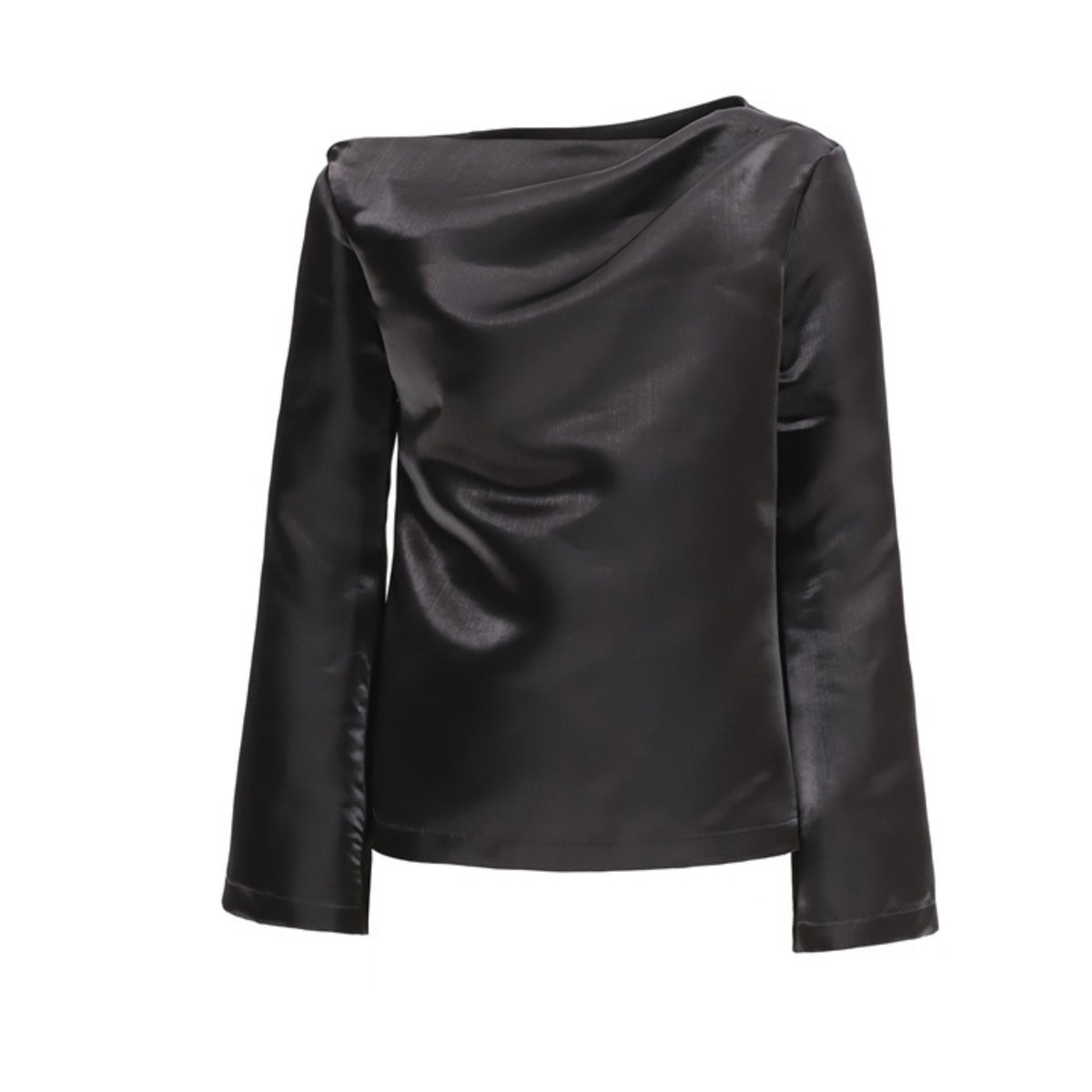 JULIA ALLERT - Boat Neck Blouse With Sheen | Black, buy at DOORS NYC