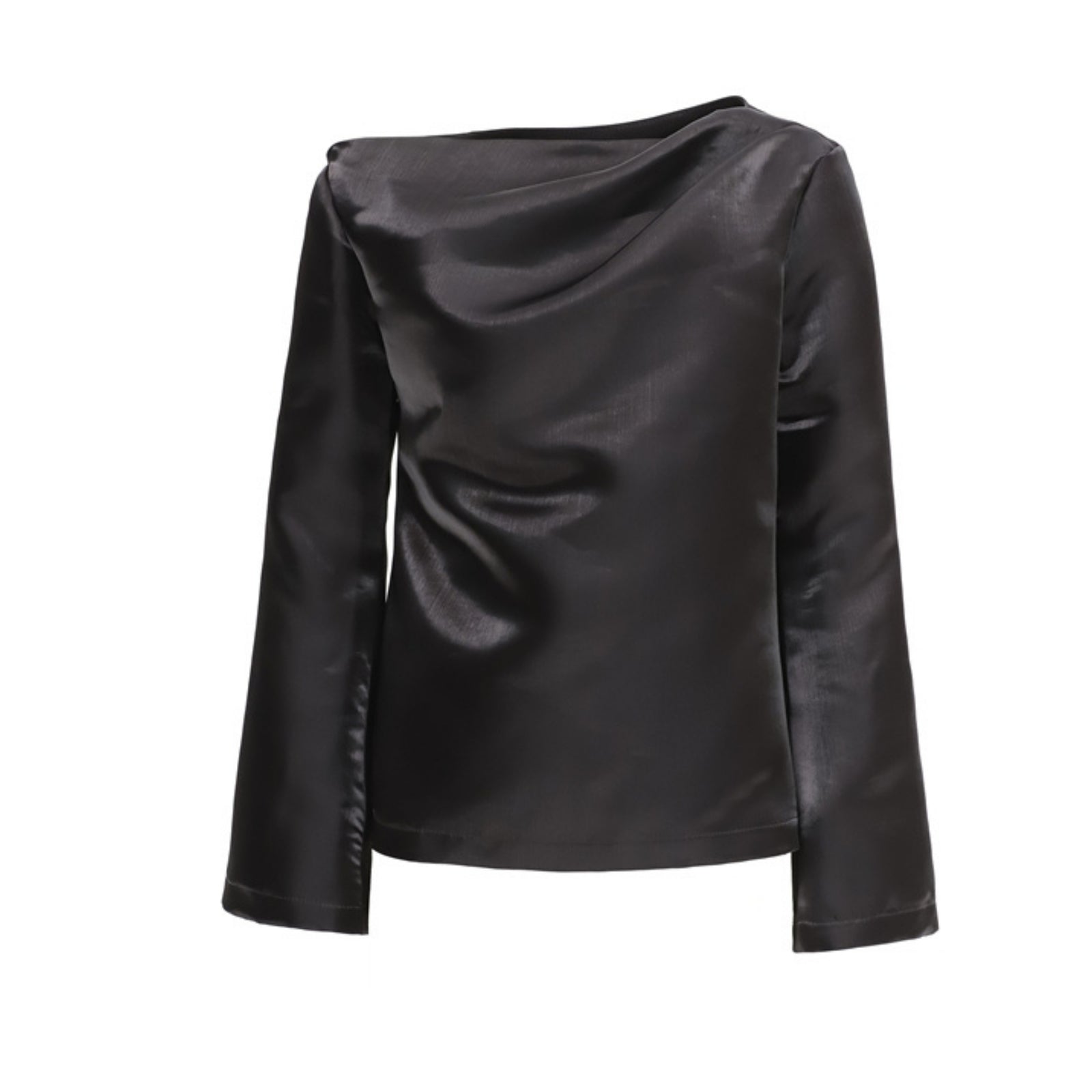 JULIA ALLERT - Boat Neck Blouse With Sheen | Black, buy at DOORS NYC