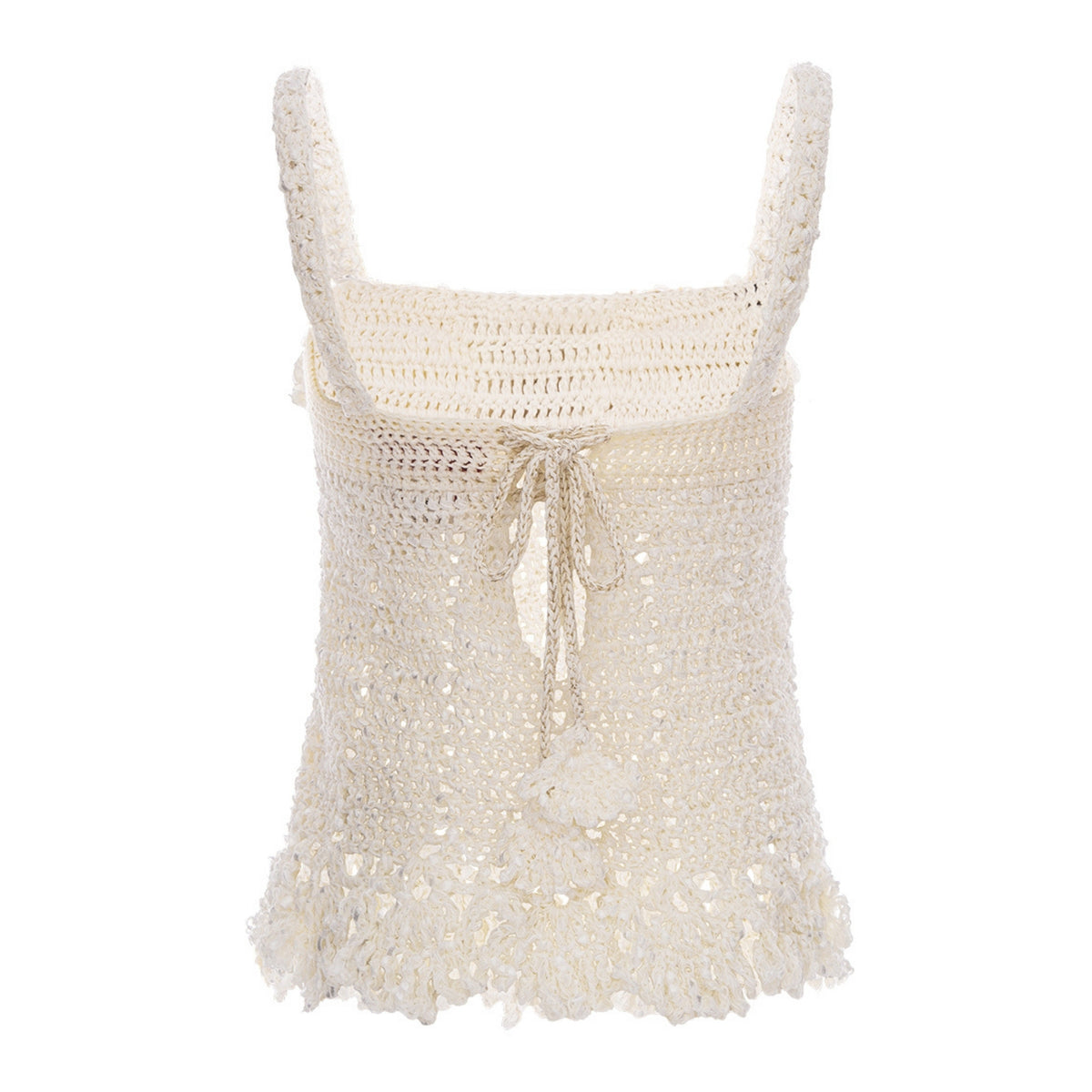 ANDREEVA - Chrysanthemum Handmade Crochet Top | White