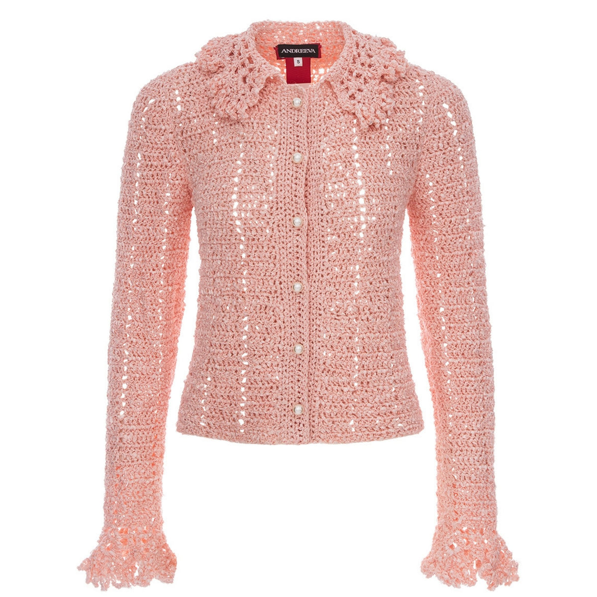 ANDREEVA - Chrysanthemum Handmade Crochet Jacket | Pink