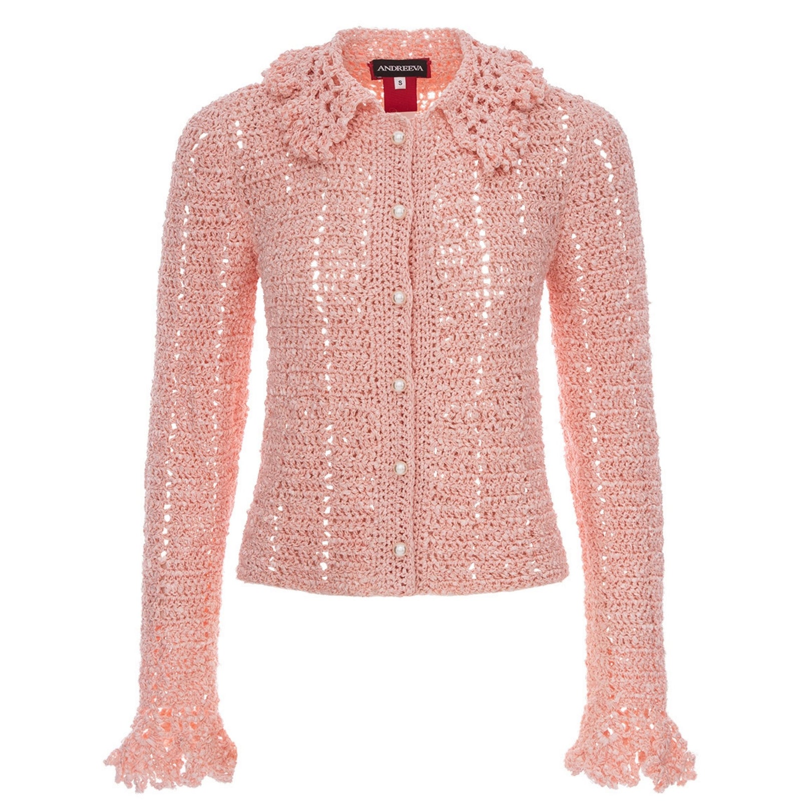 ANDREEVA - Chrysanthemum Handmade Crochet Jacket | Pink