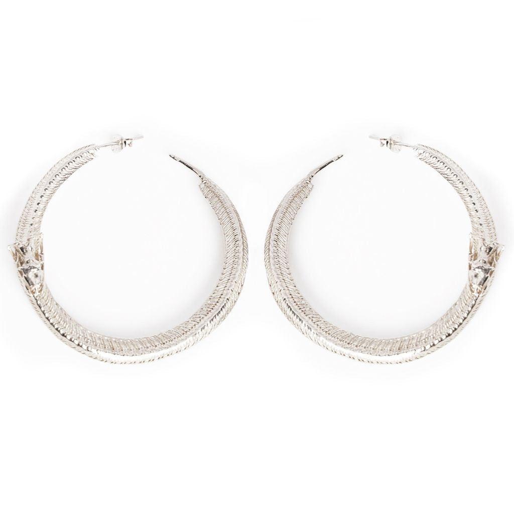 B DODI - Snake Hoop Earrings | Silver buy at DOORS NYC