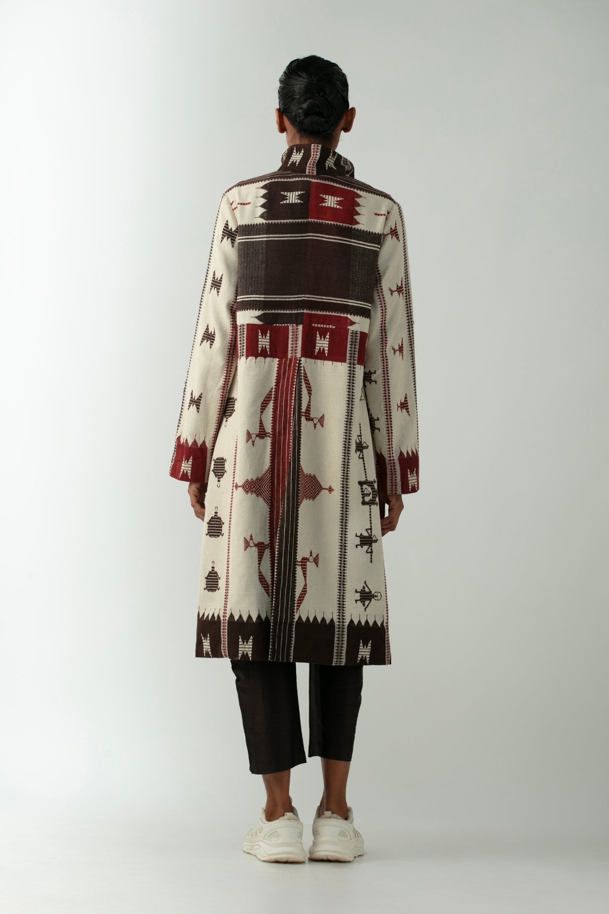 BOITO - Natural-Dyed Kotpad Handloom Jacket with Temple Motifs, buy at DOORS NYC