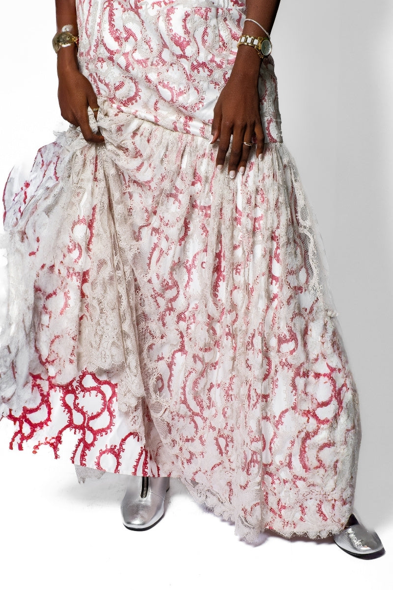 OTKUTYR - High-Waist Lace Skirt with Flared Hem, buy at DOORS NYC
