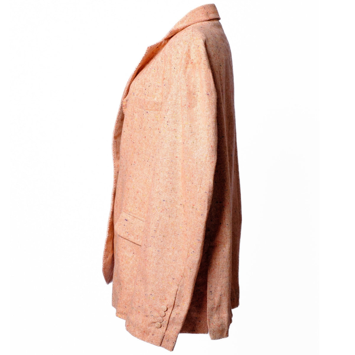 OTKUTYR - Peach Wool Straight-Cut Blazer with Embroidered Details, buy at DOORS NYC