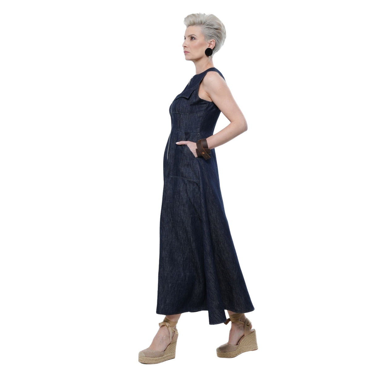 Denim Maxi Dress | PR Sample