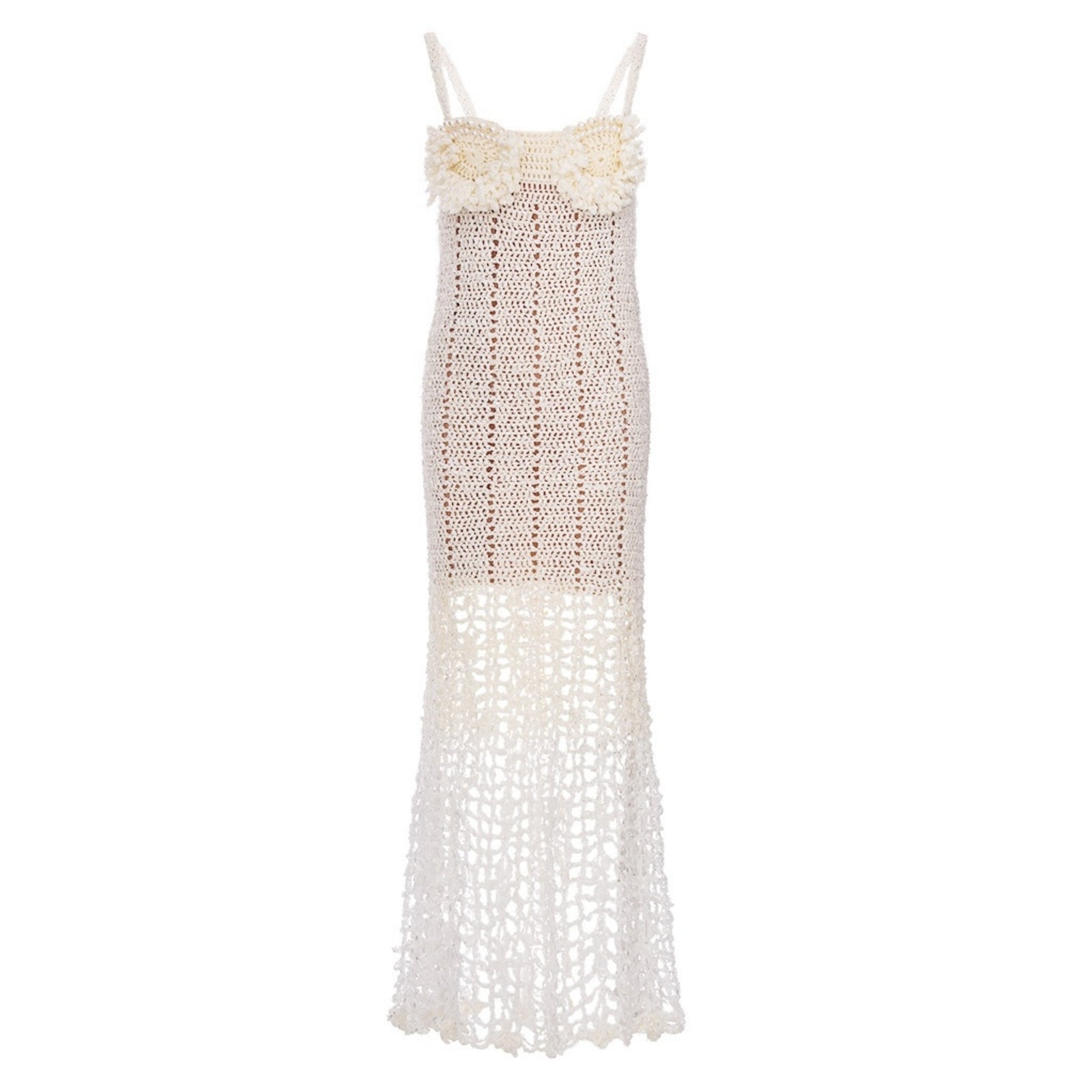 Chrysanthemum Crochet Dress | White