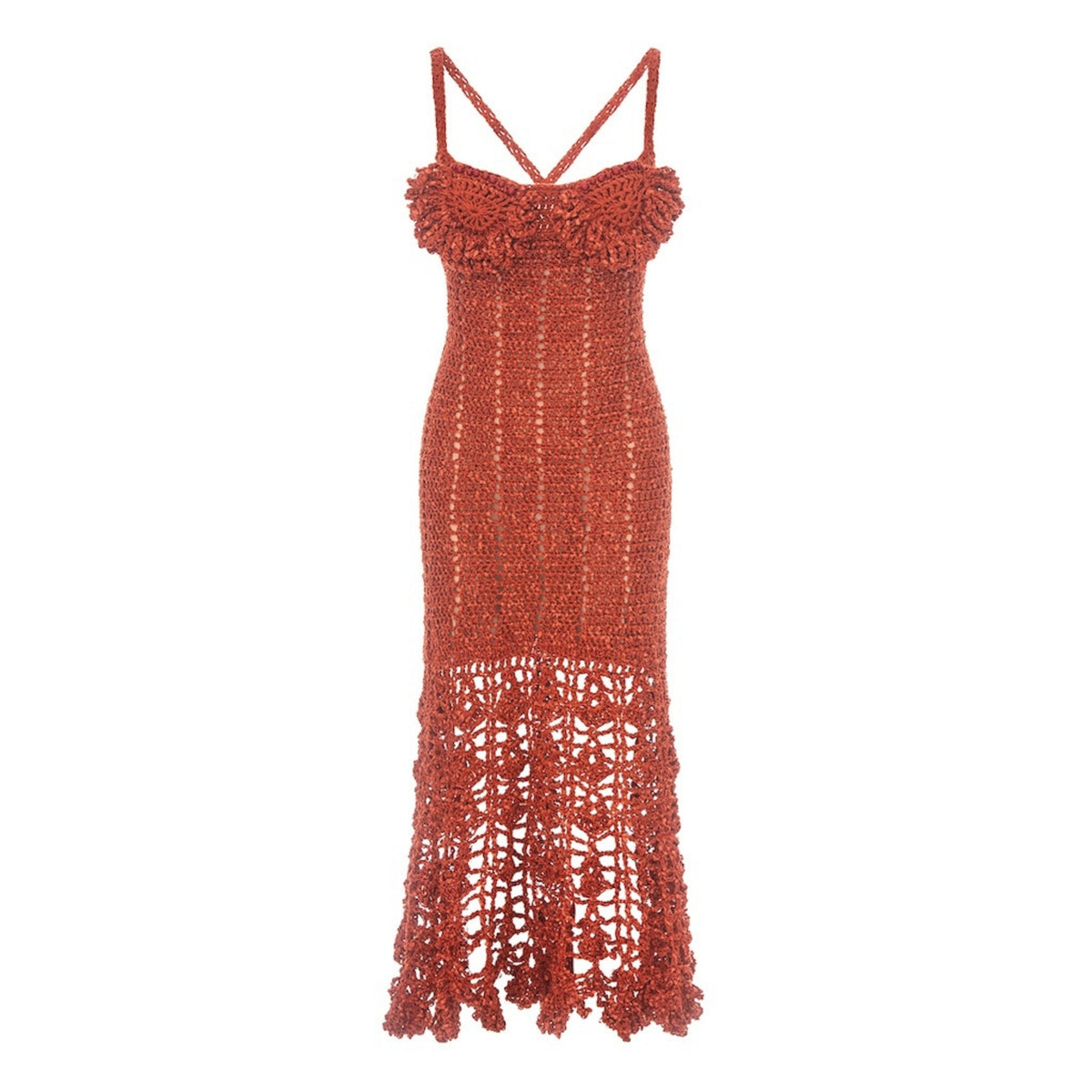 ANDREEVA - Chrysanthemum Terracotta Handmade Crochet Dress