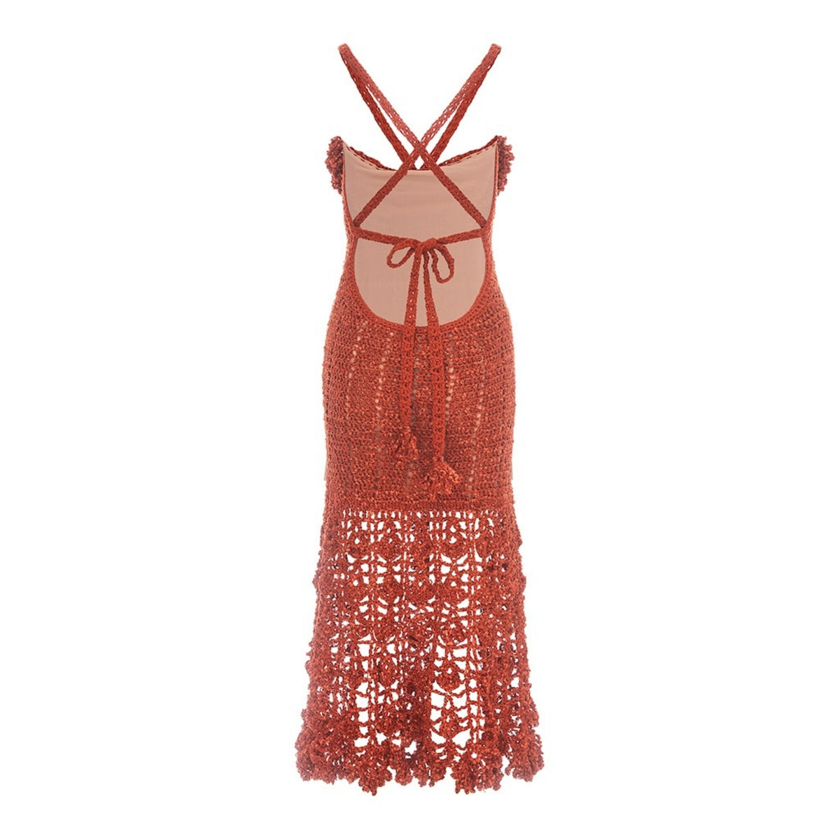 ANDREEVA - Chrysanthemum Terracotta Handmade Crochet Dress