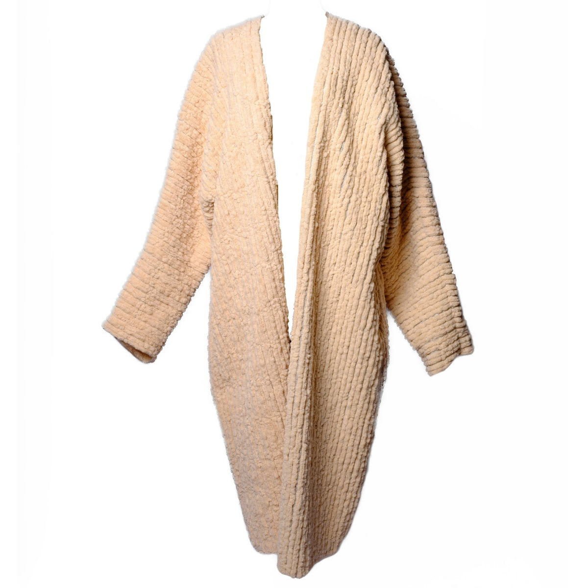 OTKUTYR - Beige Oversized Textured Open-Front Cardigan, buy at DOORS NYC