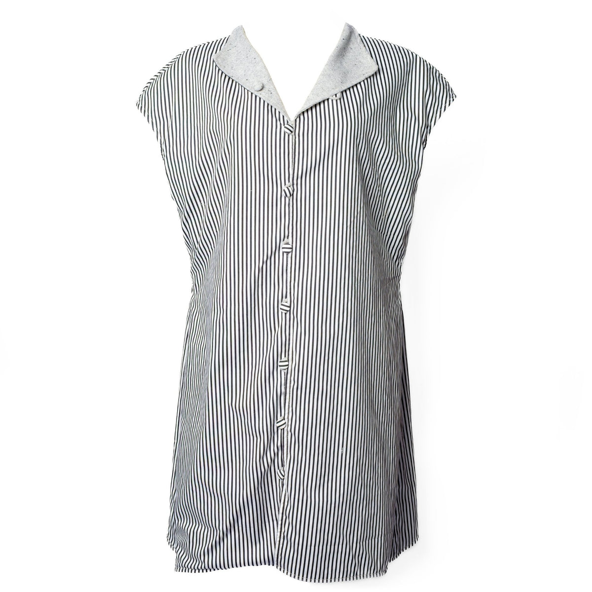 OTKUTYR - Reversible Grey Wool Vest with Striped Cotton Back, buy at DOORS NYC
