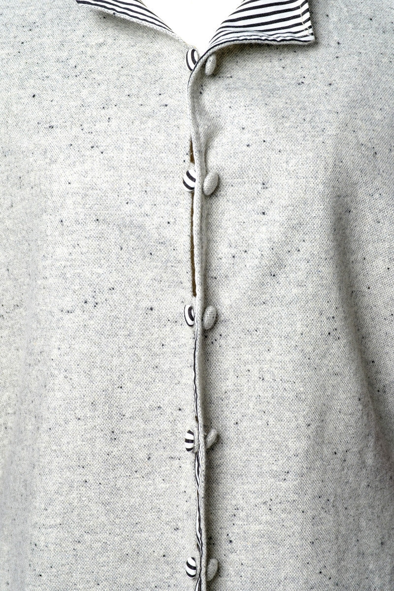 OTKUTYR - Reversible Grey Wool Vest with Striped Cotton Back, buy at DOORS NYC