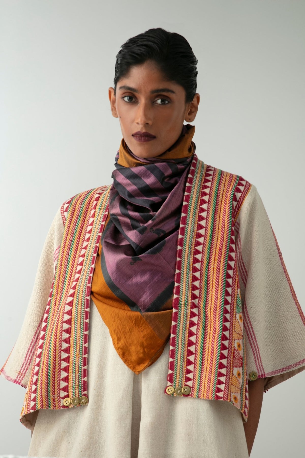 BOITO - Embroidered Dongria Overlay with Niyamgiri Motifs, buy at DOORS NYC
