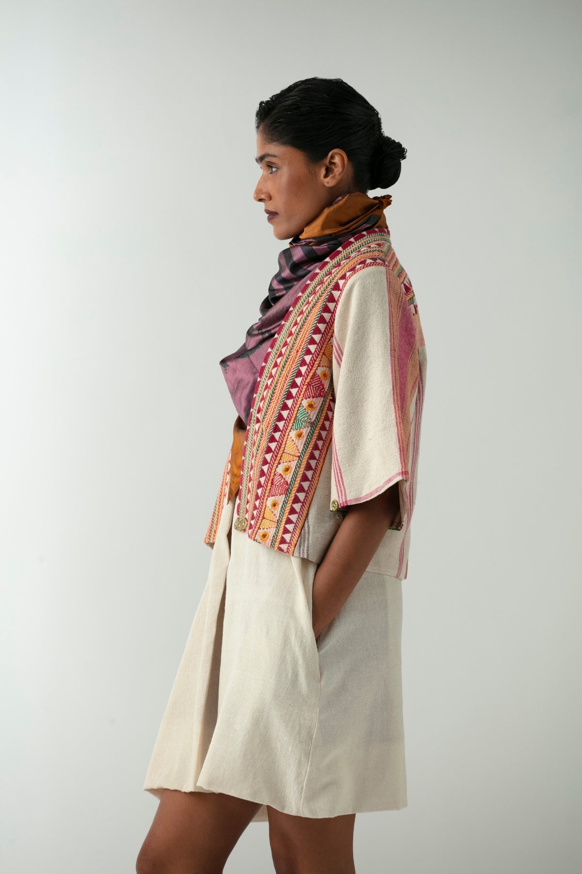BOITO - Embroidered Dongria Overlay with Niyamgiri Motifs, buy at DOORS NYC