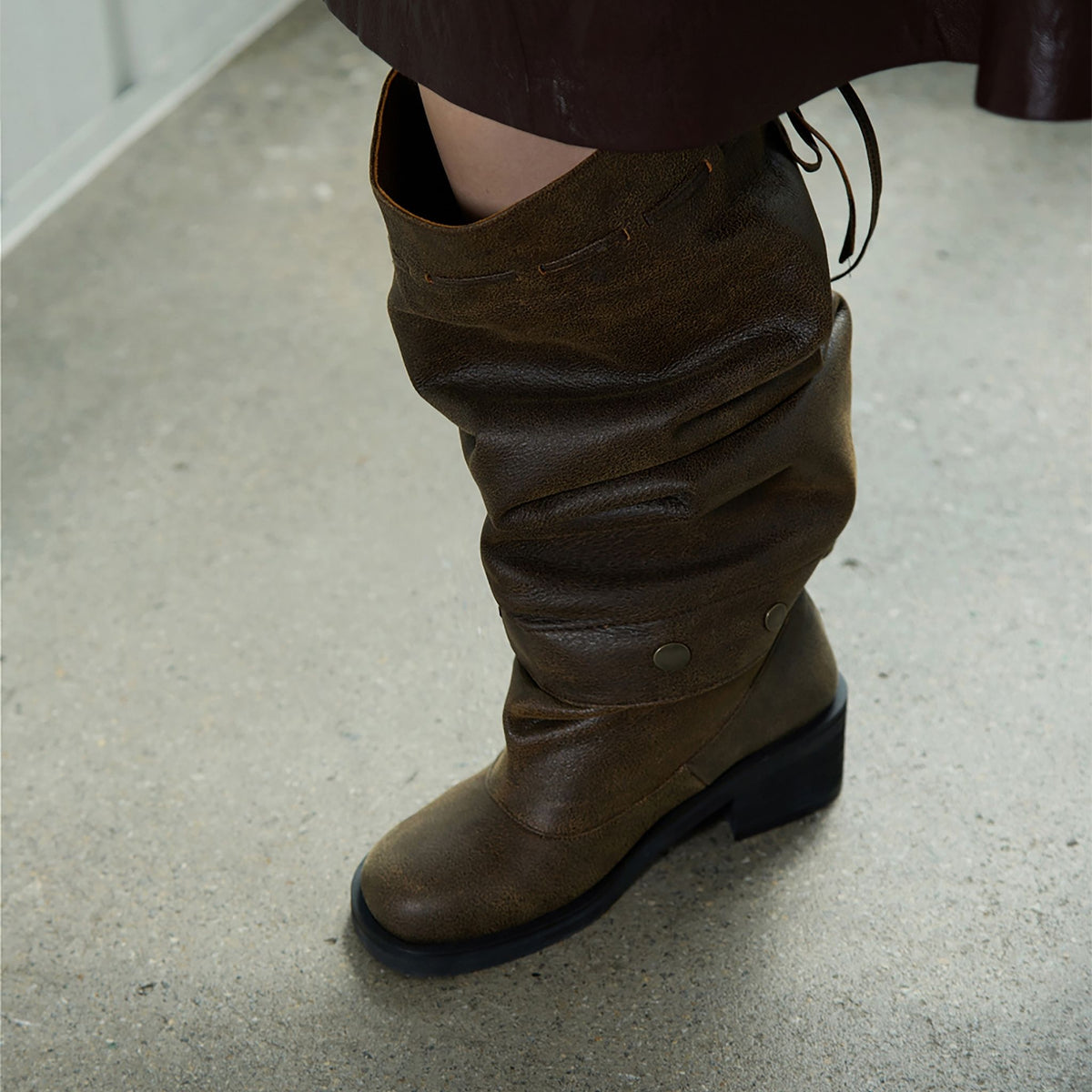 Brown Textured Convertible Multi-
Wear Boots