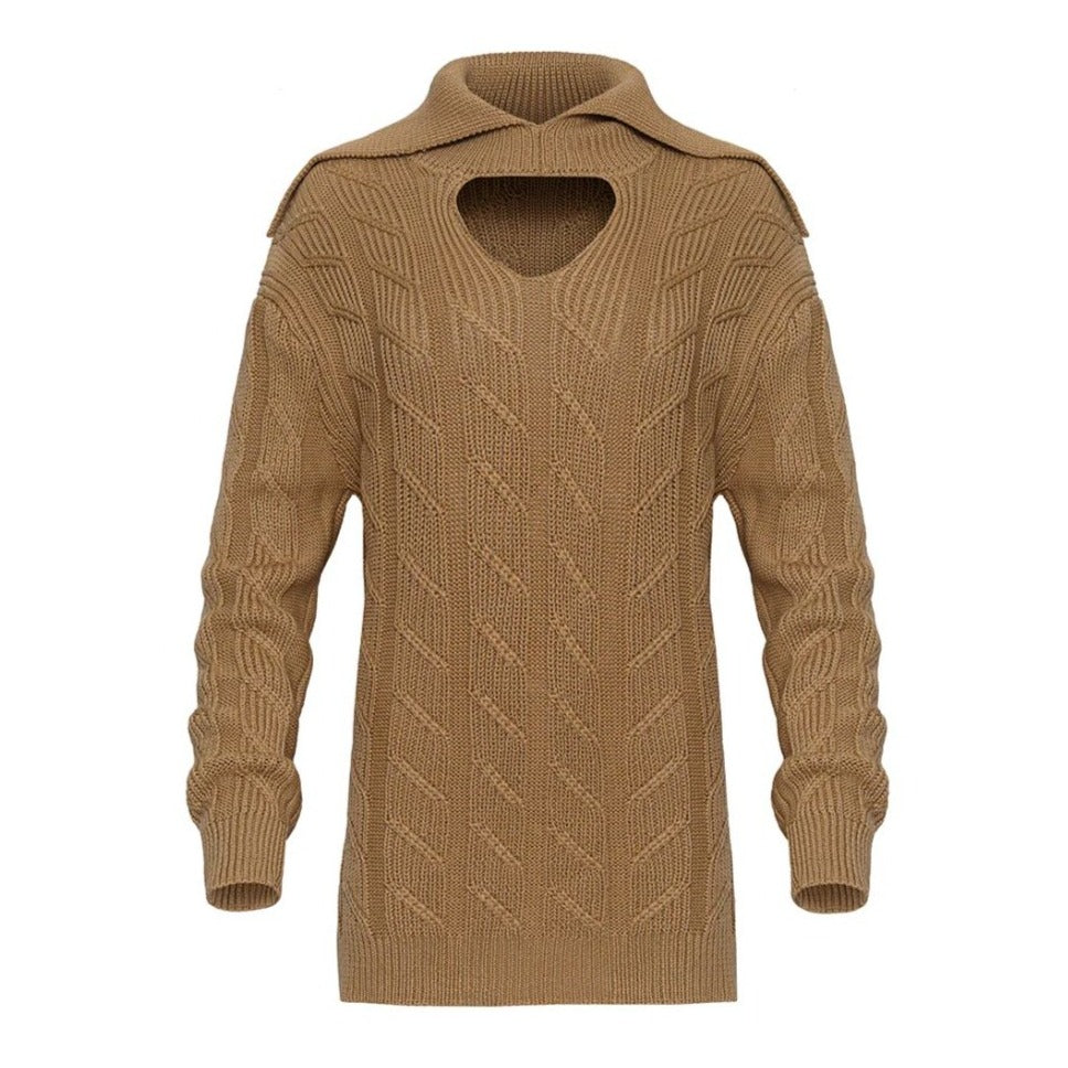 SOFIE STOREE - Braided Sweater Tunic | Brown, buy at DOORS NYC