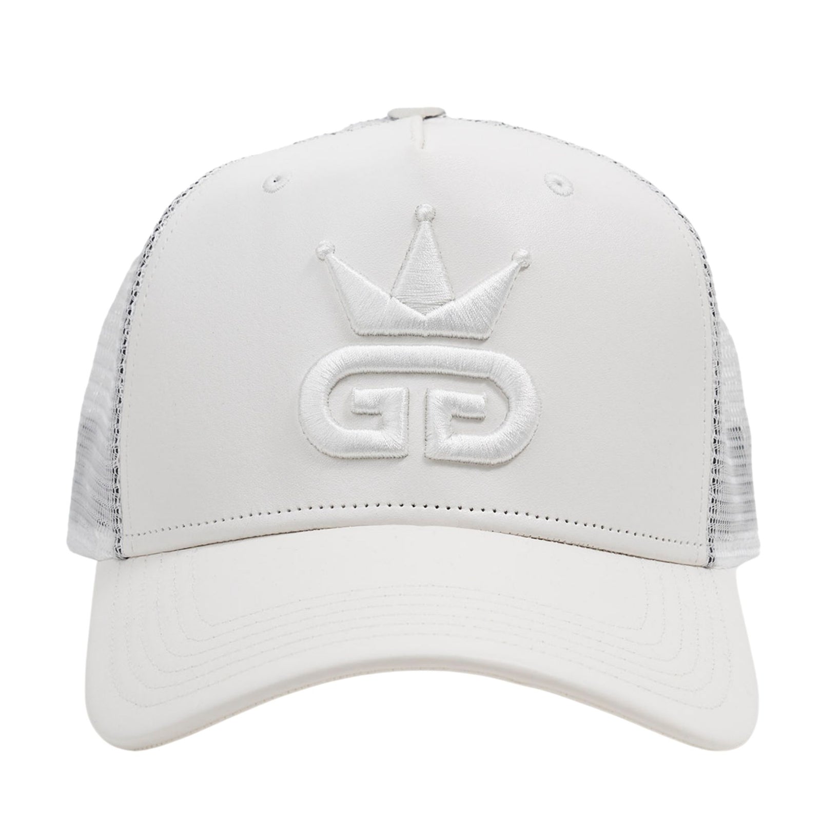 All-White Vegan Leather Hat