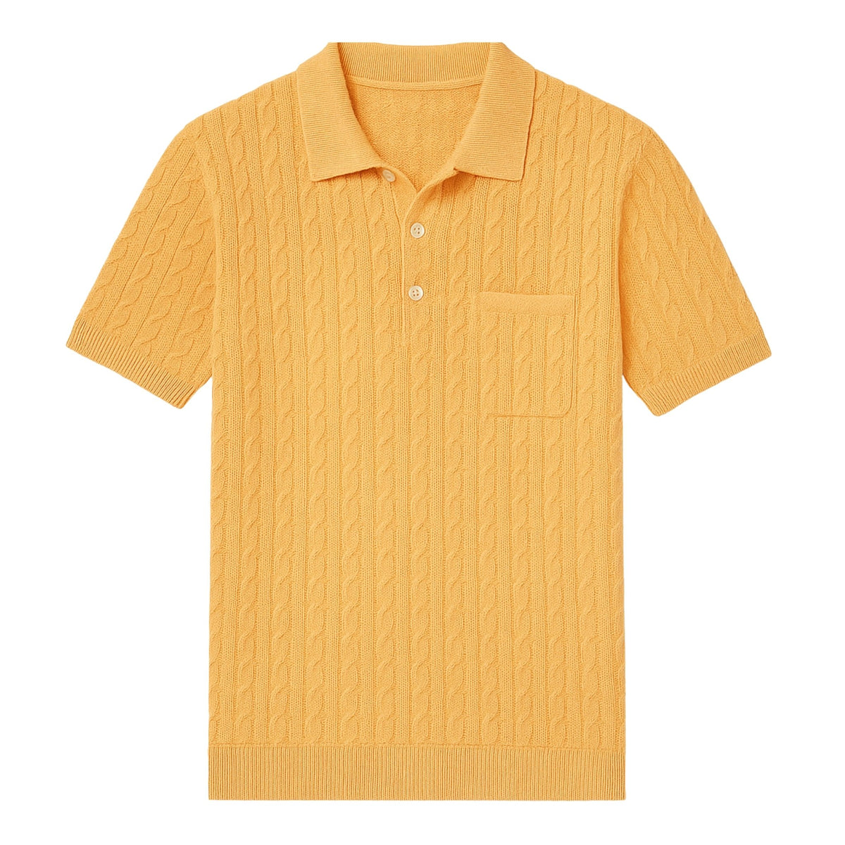 Front view of orange creme cotton cashmere feel polo shirt by Live Kolibri