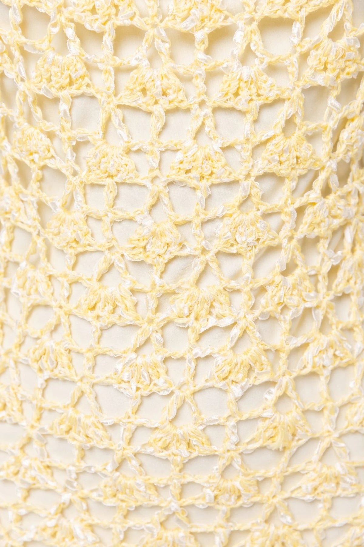 ANDREEVA - Butter Yellow Chrysanthemum Midi Handmade Crochet Dress, buy at DOORS NYC