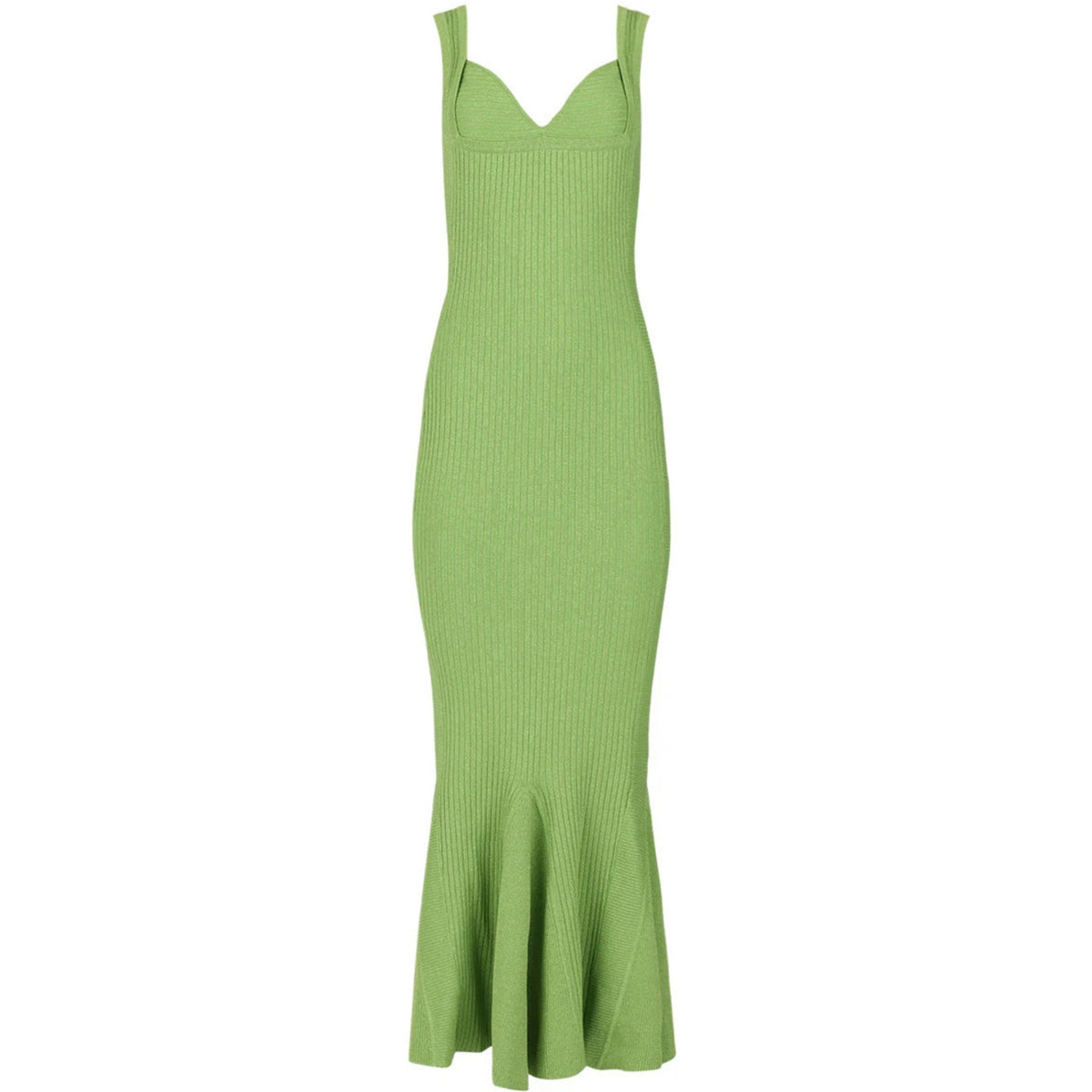 ANDREEVA - Apple Green Metallic Knit Maxi Dress, buy at DOORS NYC