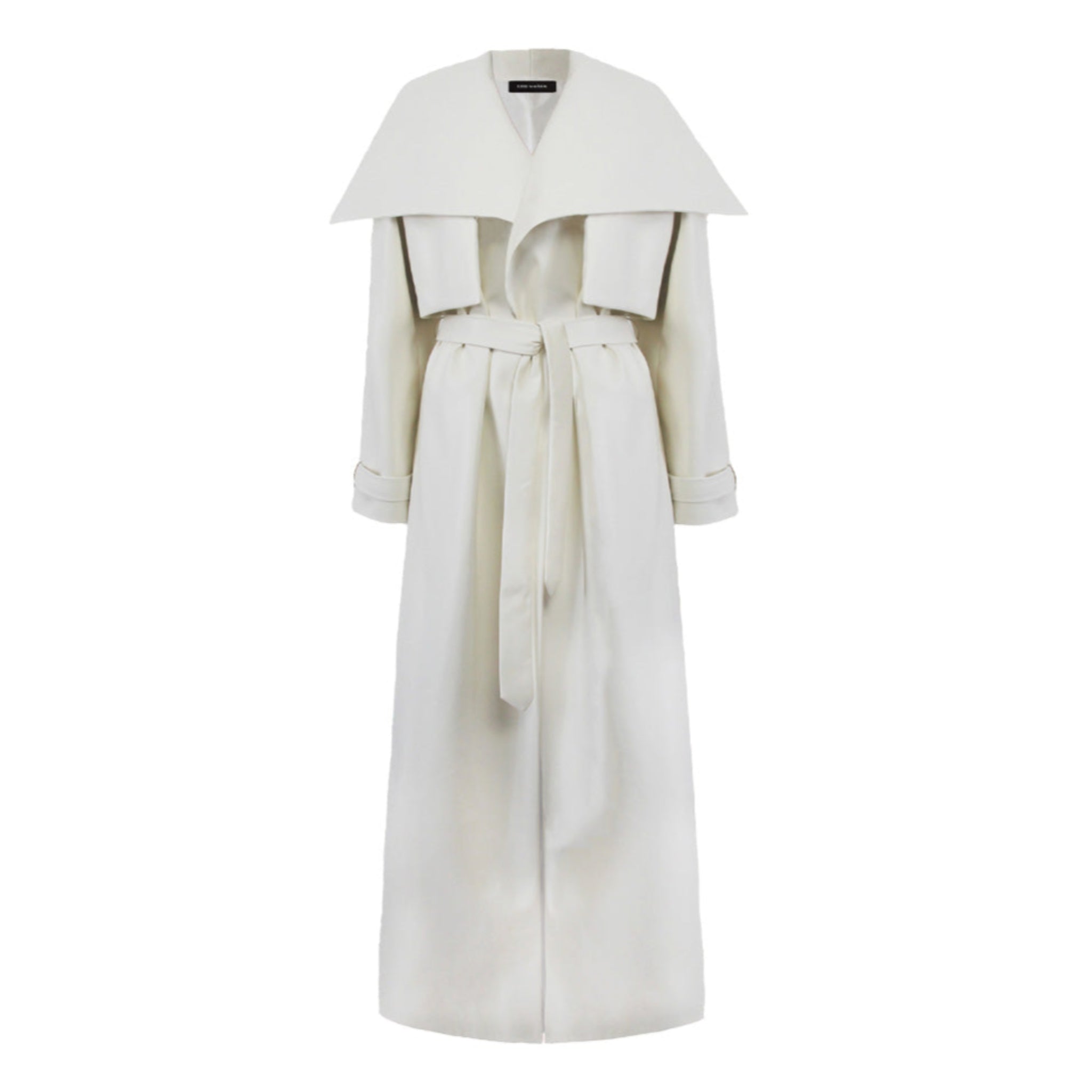 KRIS MARAN - Maxi Leather Trench Coat | Ecru buy at DOORS NYC