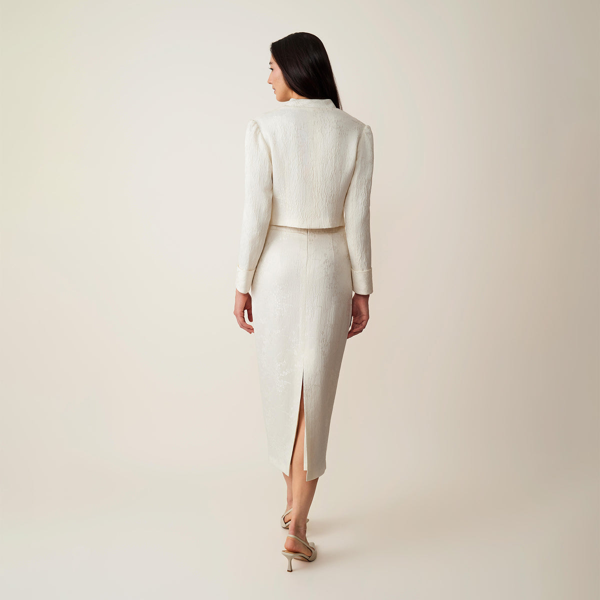 White Asymmetrical Cropped Blazer