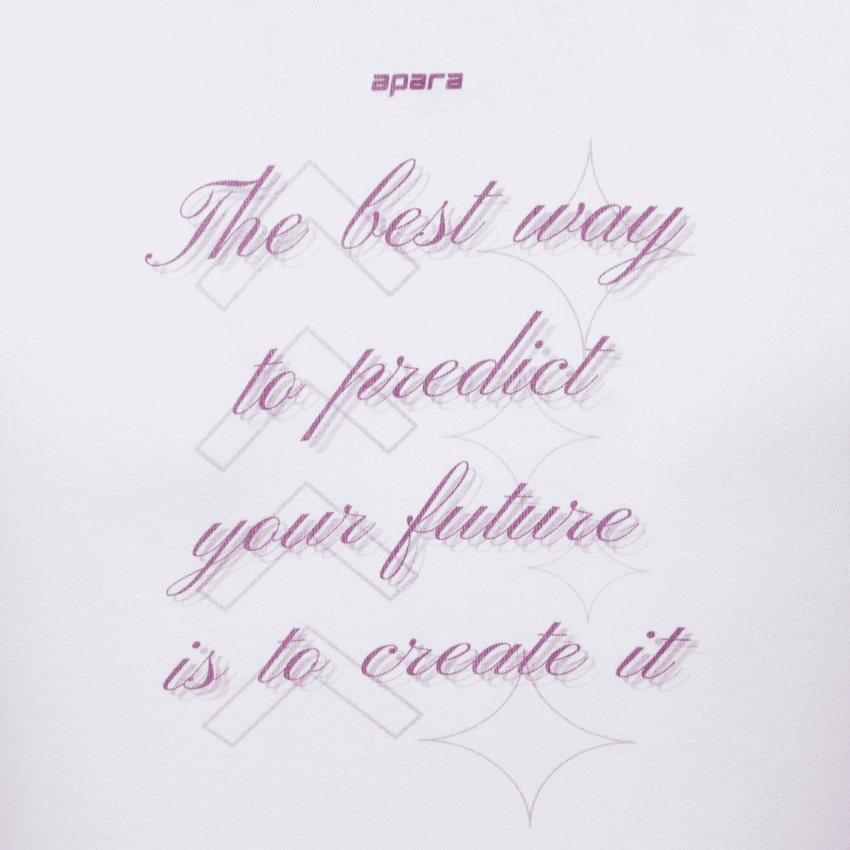 Close-up of racer neckline and twin-needle stitching