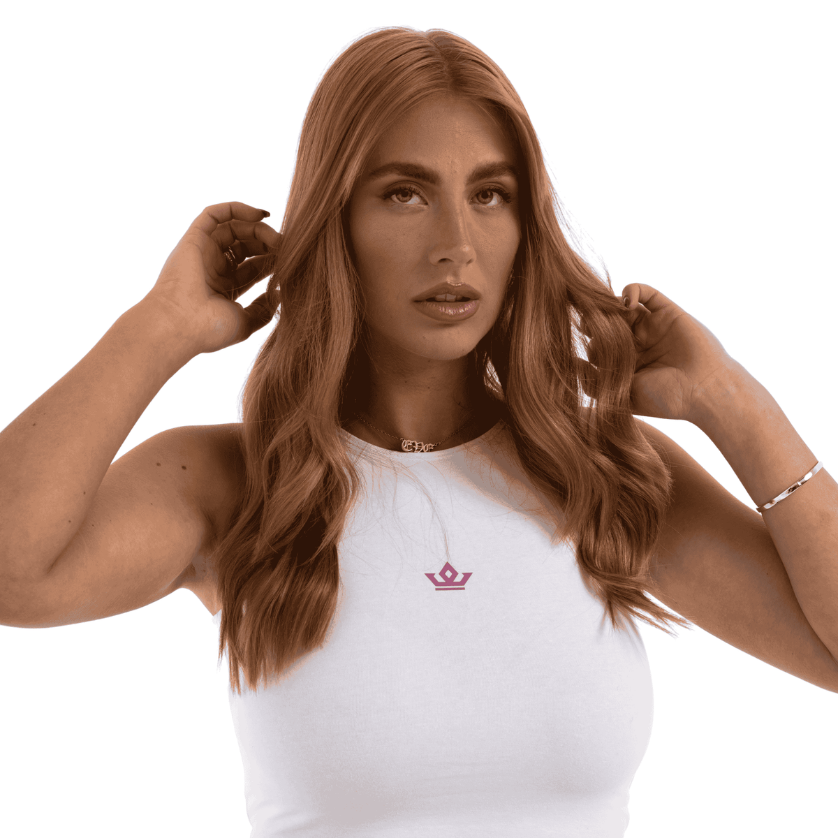 Styled flat lay emphasizing cropped silhouette