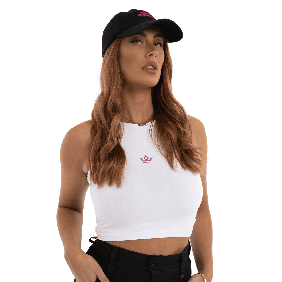 Styled flat lay emphasizing cropped silhouette