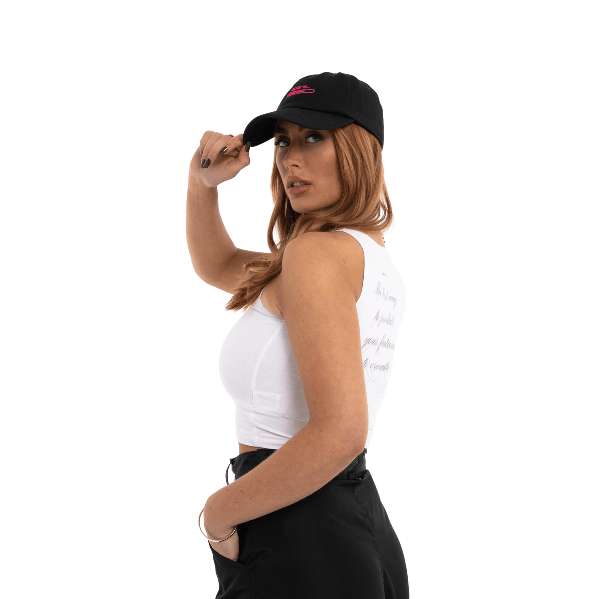 Styled flat lay emphasizing cropped silhouette