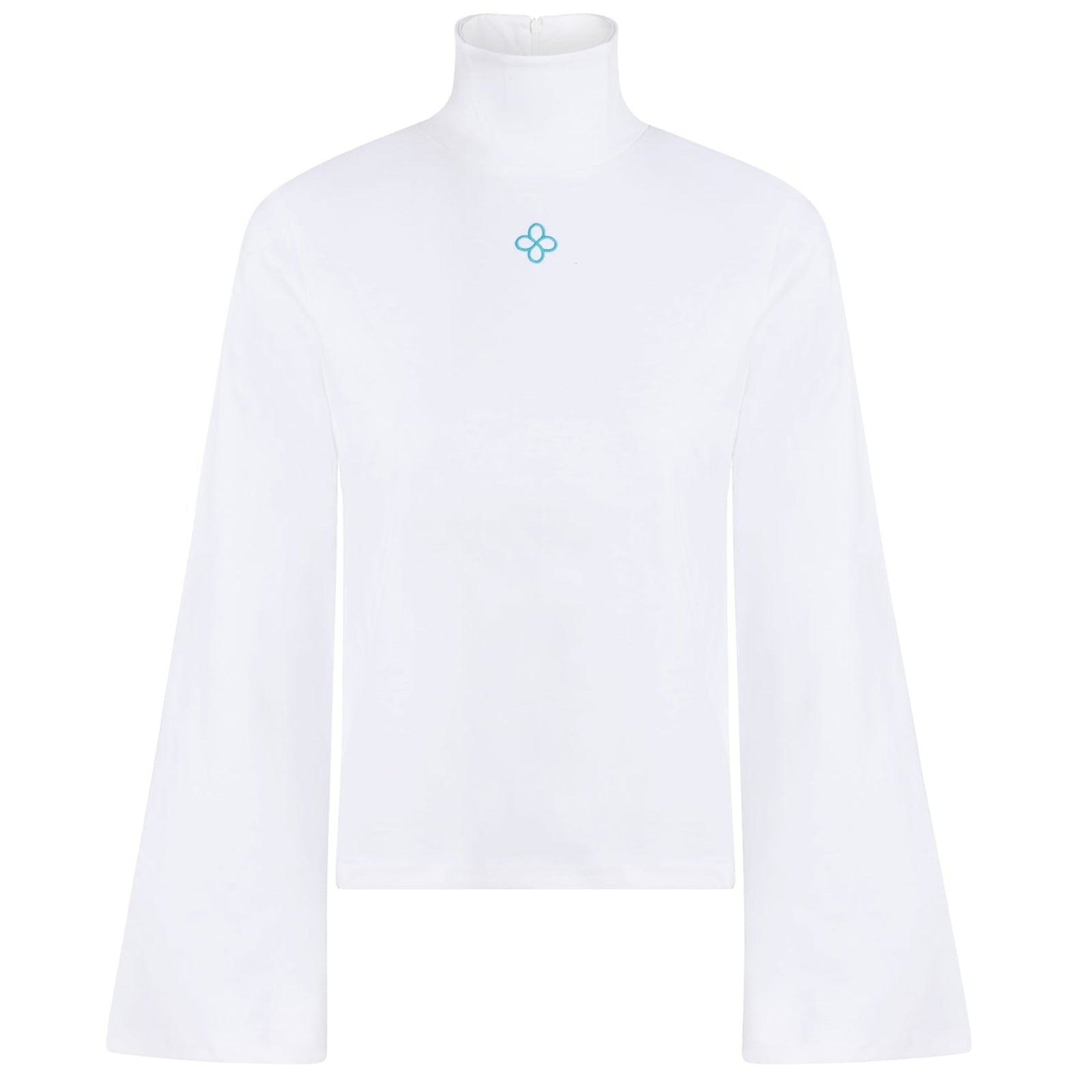 DIVINE HARMONIE - White Organic Cotton High Neck Top, buy at DOORS NYC