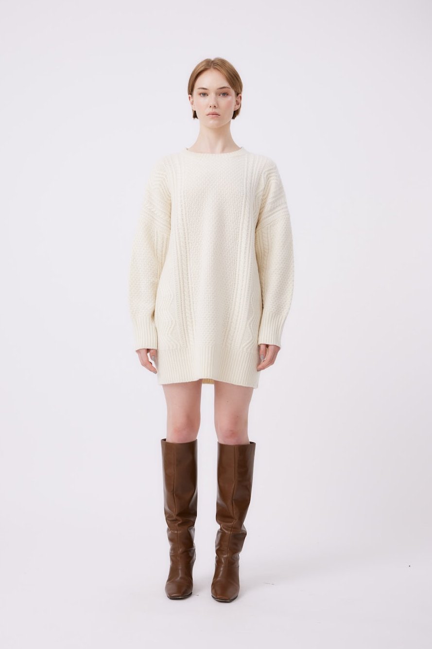 MNK ATELIER - Knit Dress | White PR Sample at DOORS NYC PR showroom