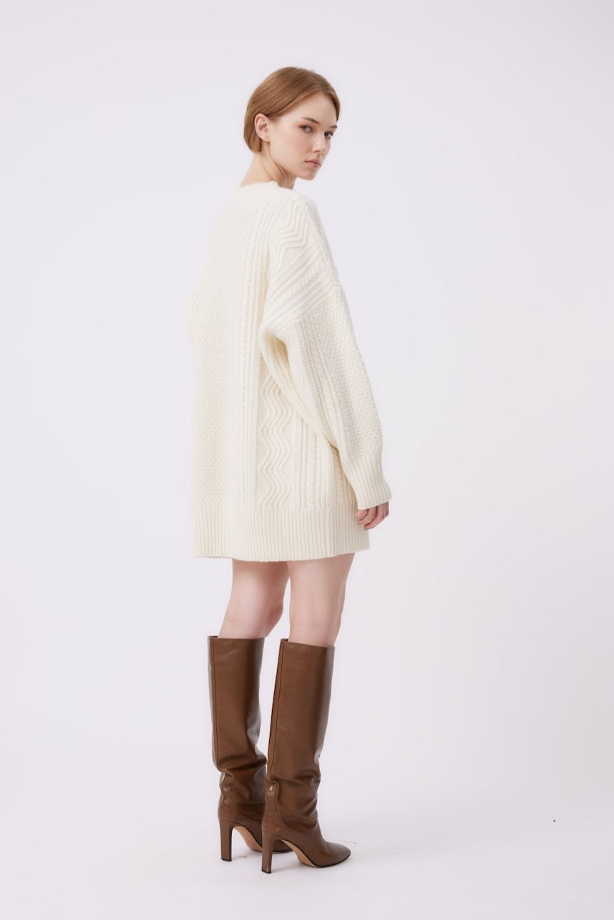 MNK ATELIER - Knit Dress | White PR Sample at DOORS NYC PR showroom