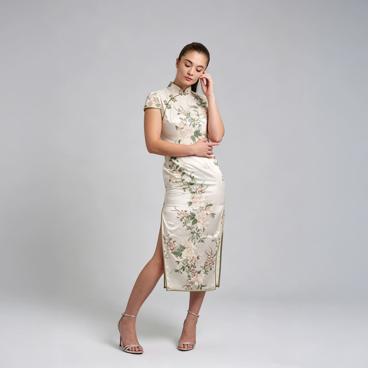 QIPOLOGY - White Lace Qipao, buy at DOORS NYC