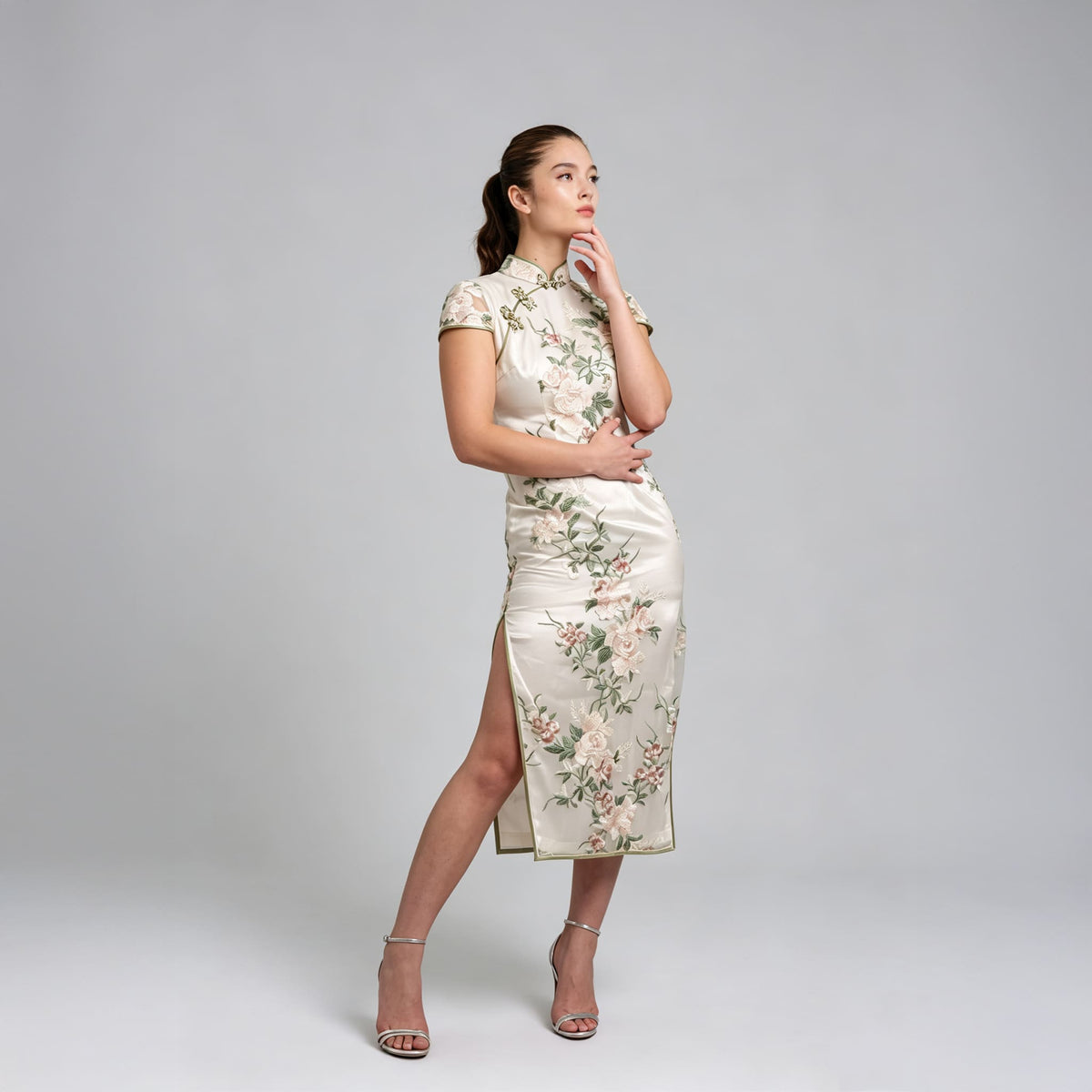 QIPOLOGY - White Lace Qipao, buy at DOORS NYC