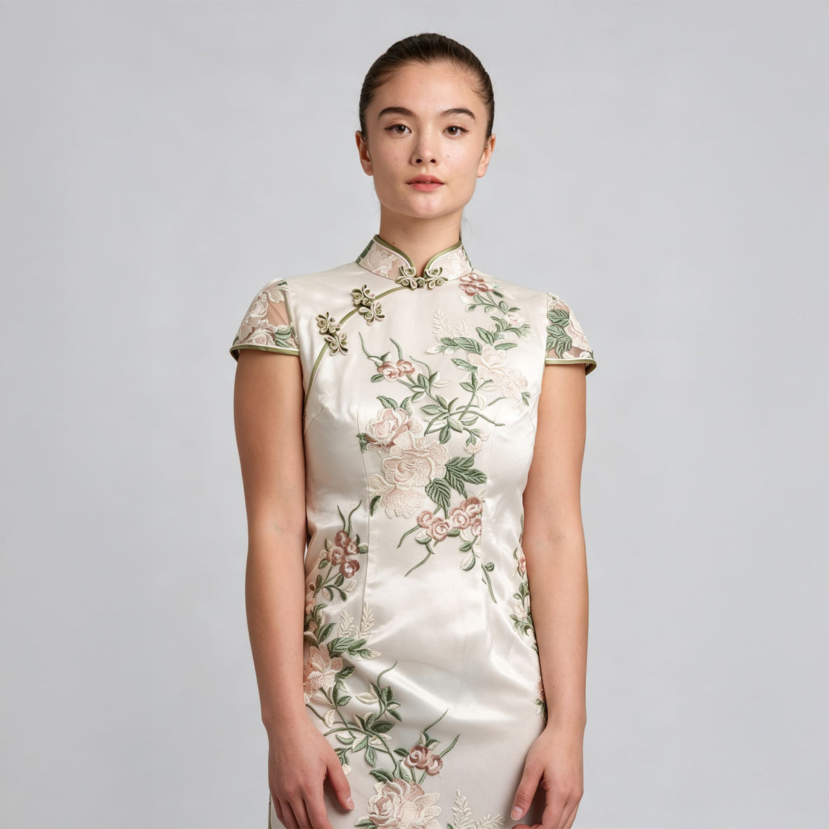 QIPOLOGY - White Lace Qipao, buy at DOORS NYC