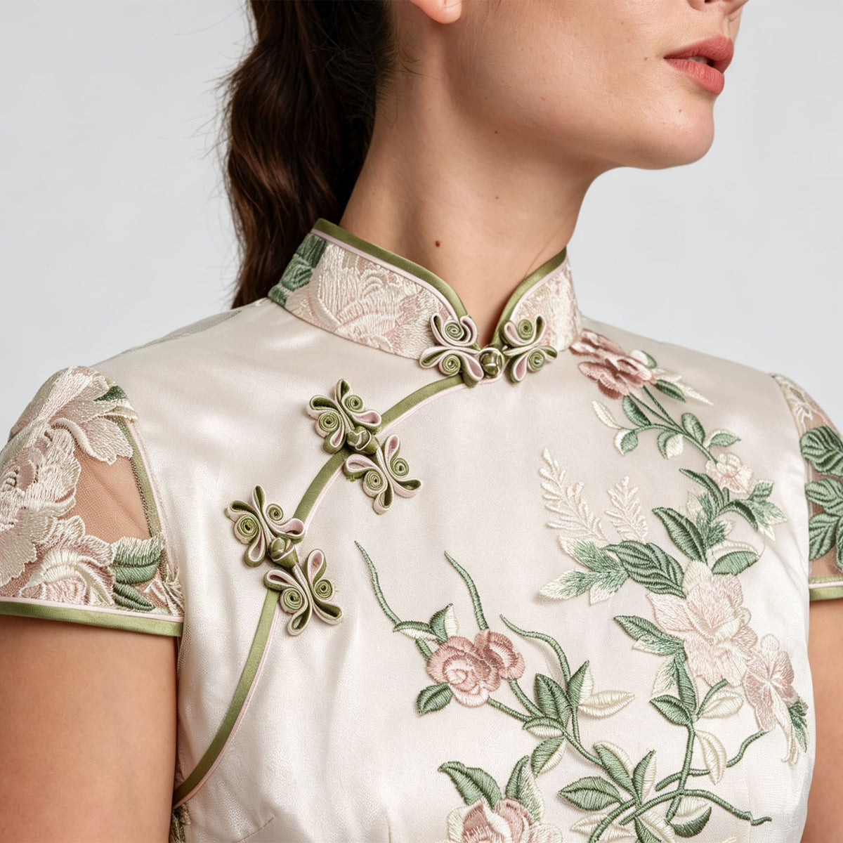 QIPOLOGY - White Lace Qipao, buy at DOORS NYC