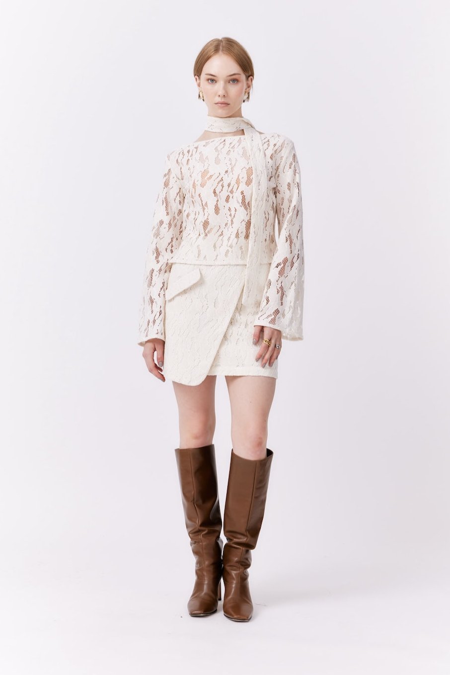 MNK ATELIER - Lace Skirt | White, buy at DOORS NYC