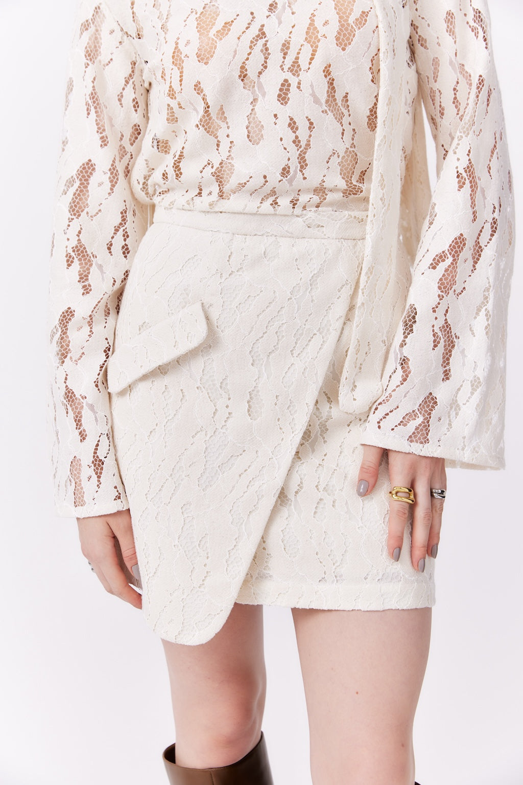 MNK ATELIER - Lace Skirt | White, buy at DOORS NYC