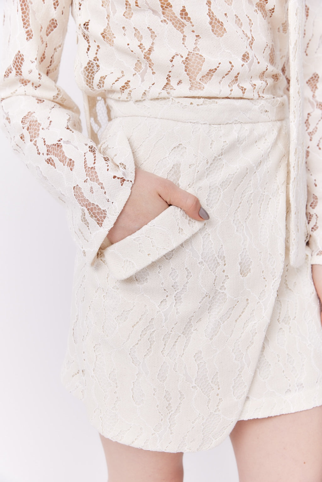 MNK ATELIER - Lace Skirt | White, buy at DOORS NYC