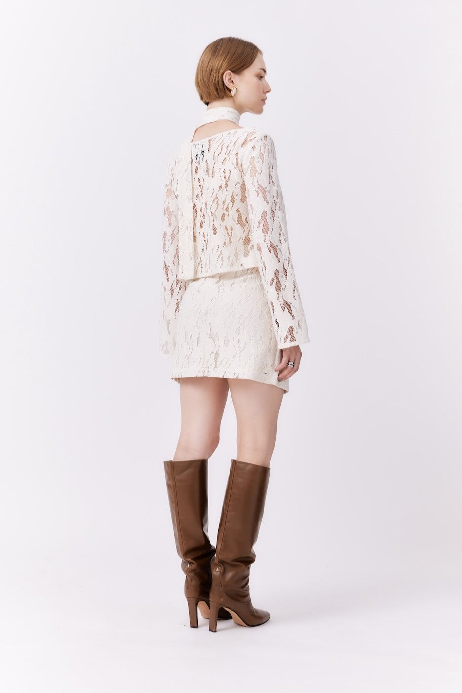 MNK ATELIER - Lace Top White PR Sample at DOORS NYC PR showroom