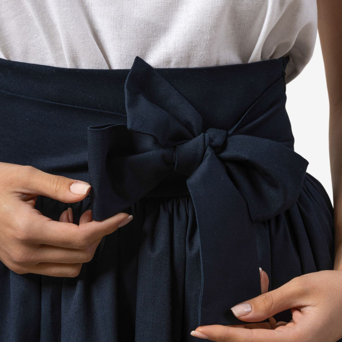 Wisteria Dark Blue Cotton Maxi Skirt