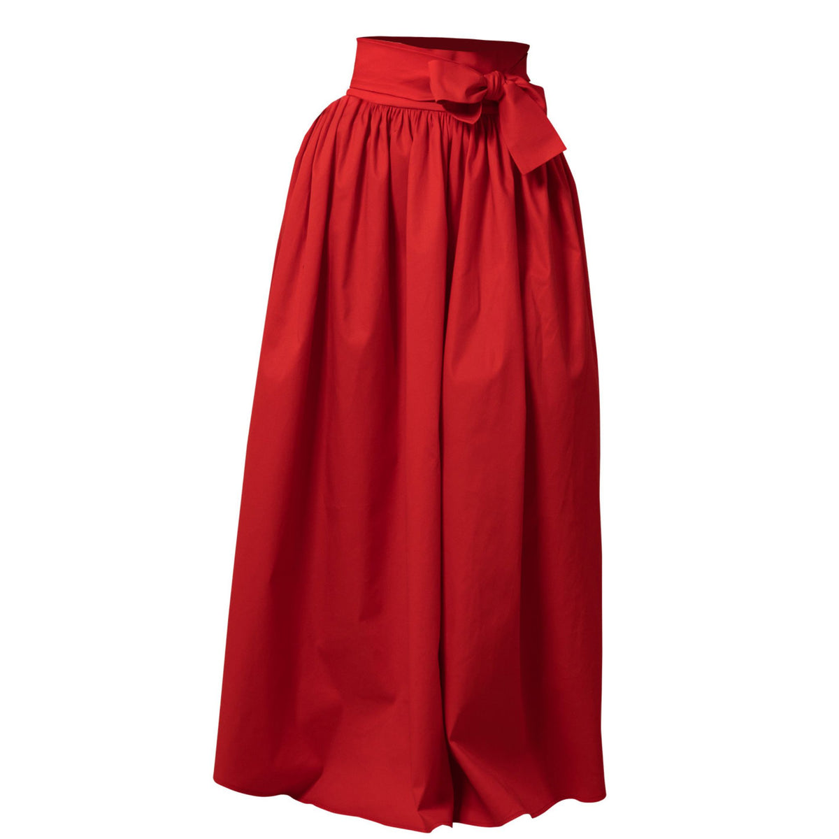 Wisteria Red Cotton Maxi Skirt