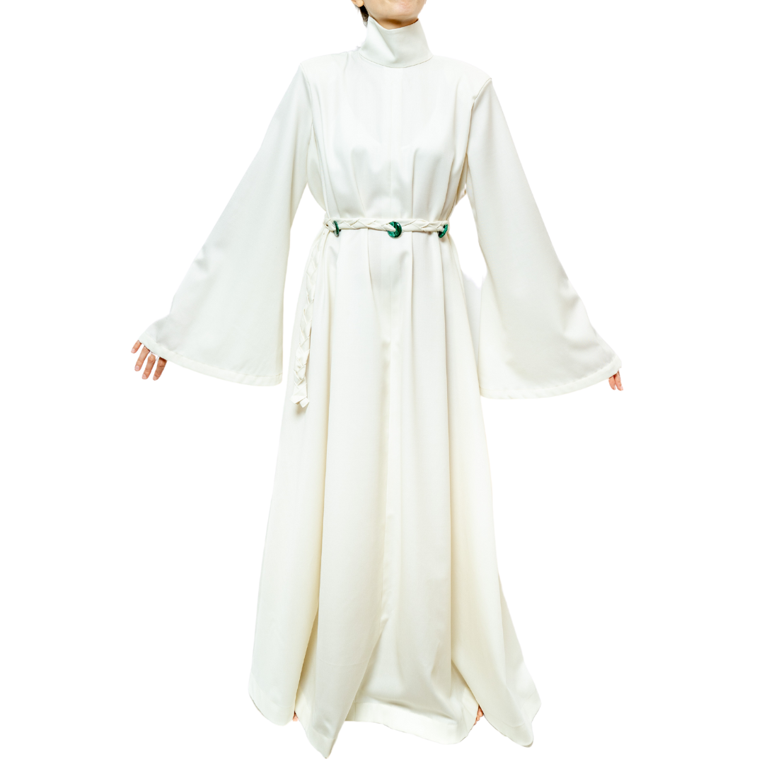 DIVINE HARMONIE - Purity Wool And Malachite Long Dress, buy at DOORS NYC